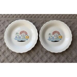 Old Colony Queensware by Pope Gosser Set Of 2